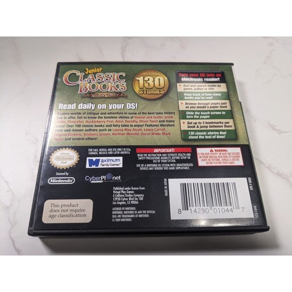 Junior Classic Books & Fairytales (Nintendo DS, 2010), CIB - Picture 2 of 3
